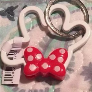 Disney Parks Minnie Mouse Bow and hand keychain